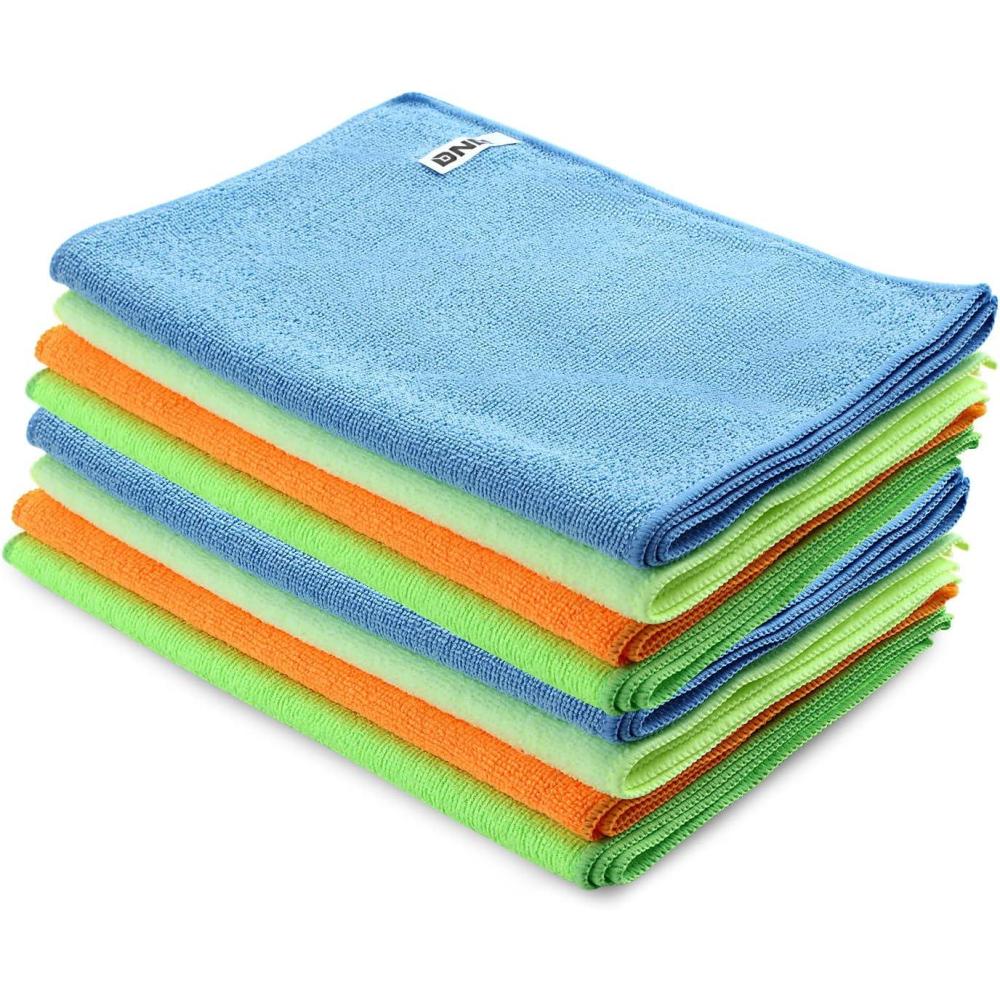 imageDNA MOTORING TOOLS00258 Cleaning Towels Car Washing Microfiber Cloth for Auto Detailing Home Kitchen 12x16 Inch Yellow Orange Blue GreenPack of 2412pcs CLEANING TOWEL