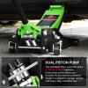 DNA MOTORING Low Profile Hydraulic Trolley Service/Floor Jack, 3 Ton (6000 lbs) Capacity, Lifting Range 3″-20″, TOOLS-00235(Green)