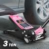 DNA MOTORING Low Profile Hydraulic Trolley Service/Floor Jack, 3 Ton (6000 lbs) Capacity, Lifting Range 3″-20″, TOOLS-00235(Pink)