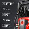 DNA MOTORING TOOLS-00229 Up to 2176 PSI Pressure 2.4 GPM Max Flow Electric Pressure Washer for Yard and Car Cleaning with Spray Nozzle Foam Bottle + 4 Turbo Nozzles IPX5 Driveway Patio Deck(Red)(Red)