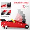 DNA MOTORING TOOLS-00234 Low Profile Hydraulic Trolley Service/Floor Jack, 2 Ton (4000 lbs) Capacity, Lifting Range 5.1″-13″, Black(Red)