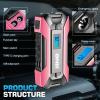 DNA MOTORING TOOLS-00269 12V 1500A 15000 mAh Multi-Function Portable Car Battery Jump Starter for Up to 7.0L Gas & 5.5L Diesel Engine, with Carry Case, White(Pink)