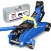 DNA MOTORING TOOLS-00234 Low Profile Hydraulic Trolley Service/Floor Jack, 2 Ton (4000 lbs) Capacity, Lifting Range 5.1″-13″, Black(Blue)