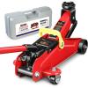 DNA MOTORING TOOLS-00234 Low Profile Hydraulic Trolley Service/Floor Jack, 2 Ton (4000 lbs) Capacity, Lifting Range 5.1″-13″, Black(Red)