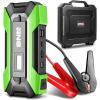 imageDNA MOTORING TOOLS00269 12V 1500A 15000 mAh MultiFunction Portable Car Battery Jump Starter for Up to 70L Gas ampamp 55L Diesel Engine with Carry Case WhiteGreen