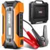 DNA MOTORING TOOLS-00269 12V 1500A 15000 mAh Multi-Function Portable Car Battery Jump Starter for Up to 7.0L Gas & 5.5L Diesel Engine, with Carry Case, White(Orange)