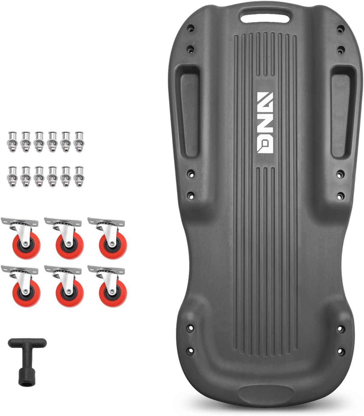 imageDNA MOTORING 40 Inch Mechanic Creeper Blow Molded Low Profile Rolling Garage Creeper wPadded Headrest Dual Tool Trays 350lbs Capacity Red TOOLS00005Black