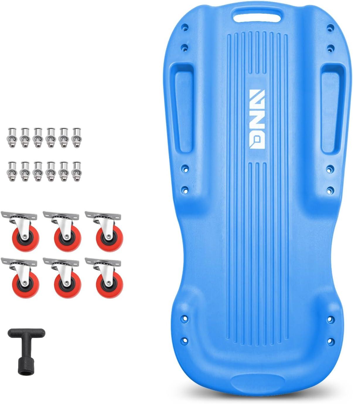 imageDNA MOTORING 40 Inch Mechanic Creeper Blow Molded Low Profile Rolling Garage Creeper wPadded Headrest Dual Tool Trays 350lbs Capacity Red TOOLS00005Blue