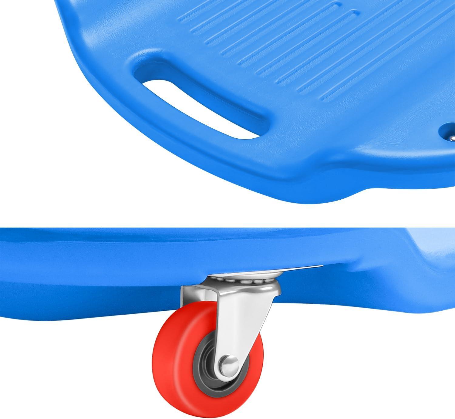 imageDNA MOTORING 40 Inch Mechanic Creeper Blow Molded Low Profile Rolling Garage Creeper wPadded Headrest Dual Tool Trays 350lbs Capacity Red TOOLS00005Blue