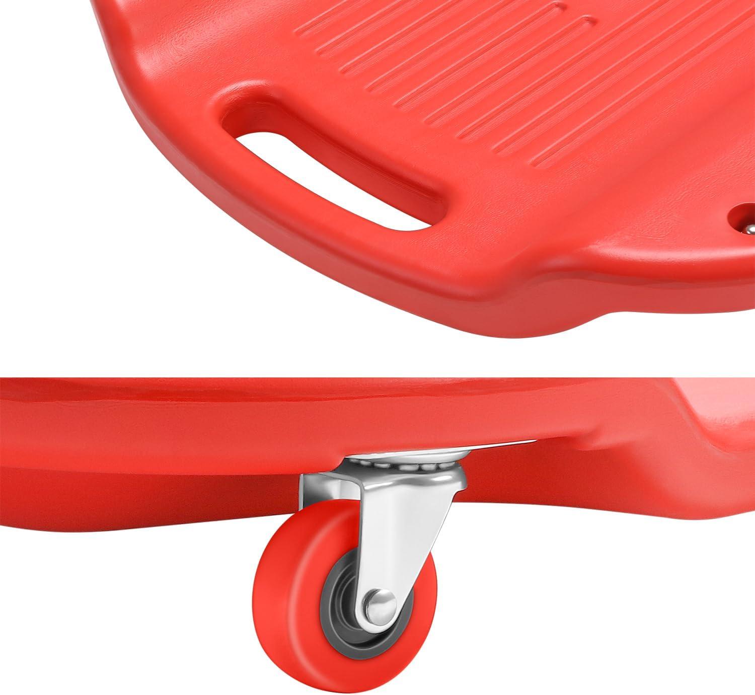 imageDNA MOTORING 40 Inch Mechanic Creeper Blow Molded Low Profile Rolling Garage Creeper wPadded Headrest Dual Tool Trays 350lbs Capacity Red TOOLS00005Red