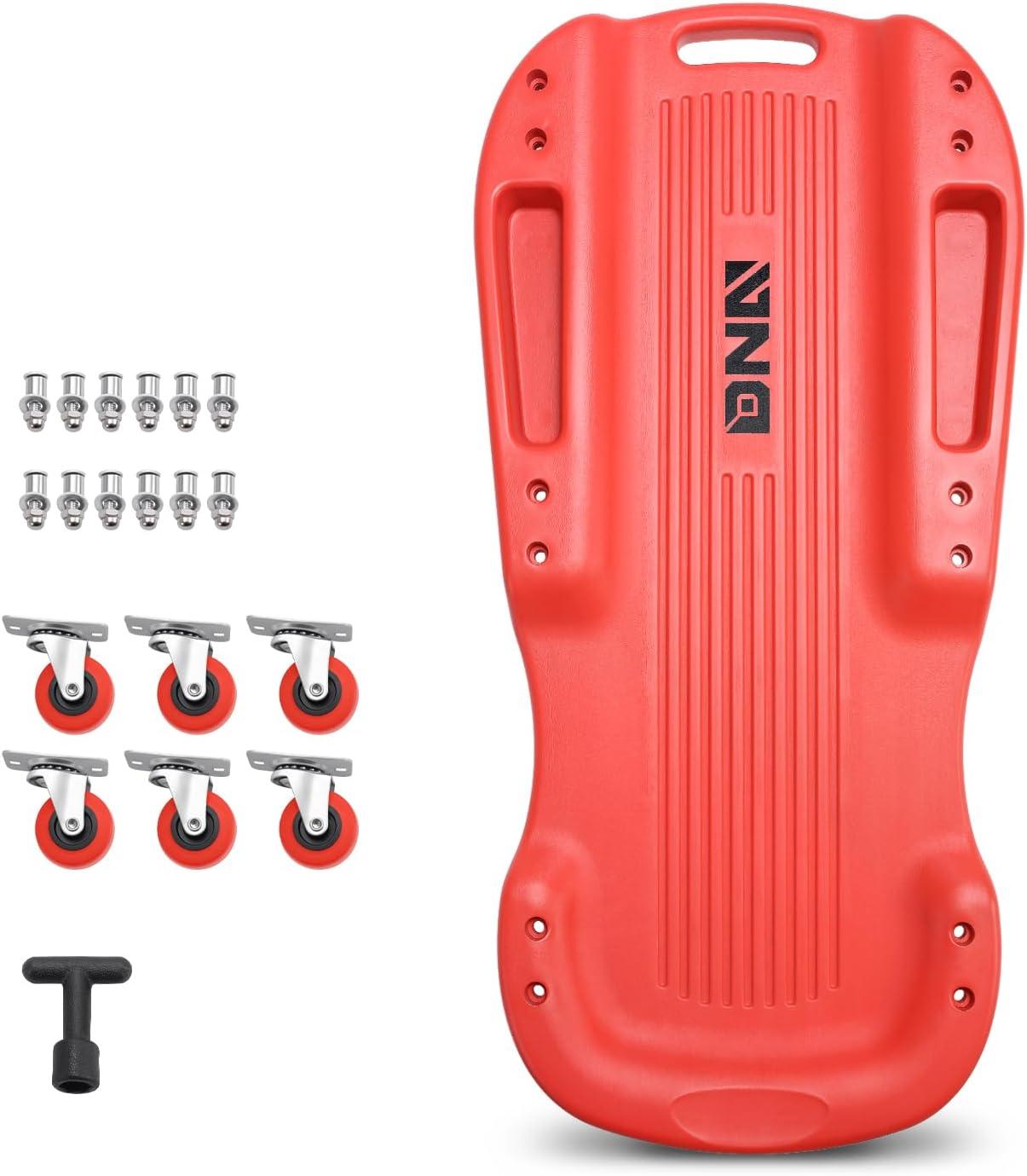 imageDNA MOTORING 40 Inch Mechanic Creeper Blow Molded Low Profile Rolling Garage Creeper wPadded Headrest Dual Tool Trays 350lbs Capacity Red TOOLS00005Red