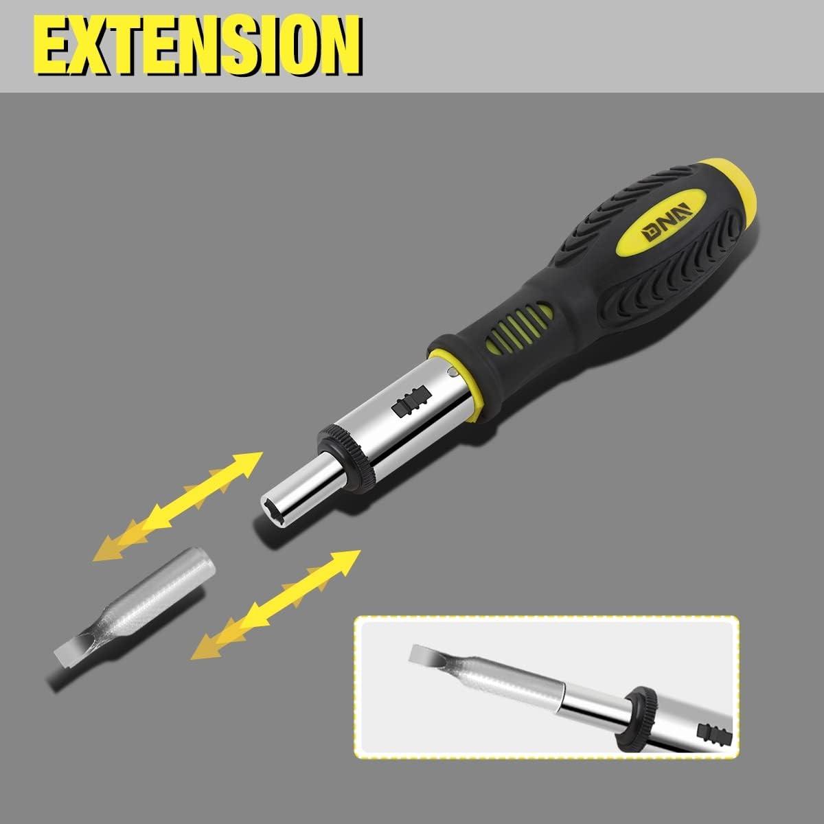 imageDNA MOTORING 64pcs Mechanics Auto ampamp Home Repair Tool Box Screwdriver Bit Tool Set SAE and Metric Socket Wrench Set YellowBlack TOOLS00027Screwdriver Set Tool Kit