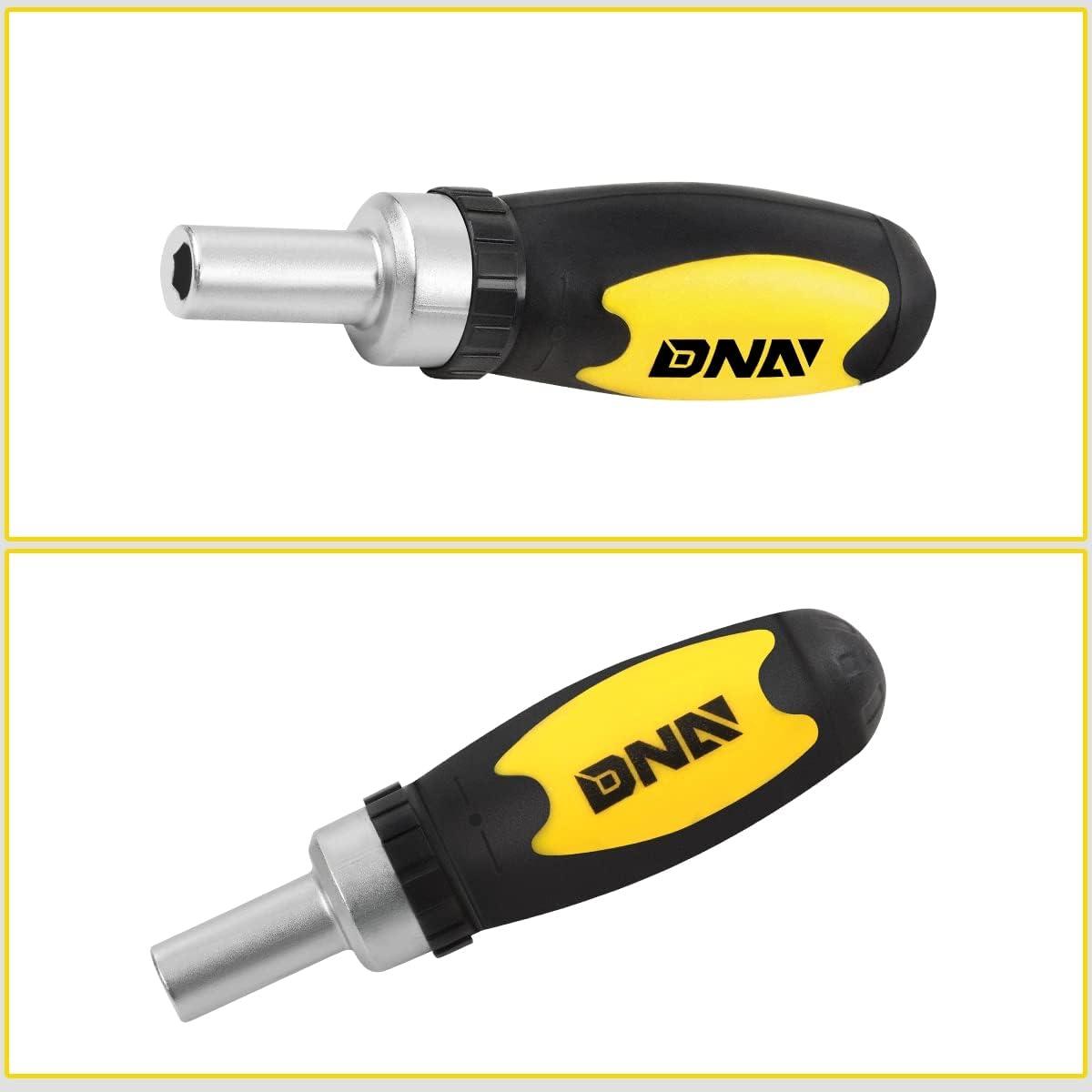 imageDNA MOTORING 64pcs Mechanics Auto ampamp Home Repair Tool Box Screwdriver Bit Tool Set SAE and Metric Socket Wrench Set YellowBlack TOOLS00027Socket Wrench Tool Set