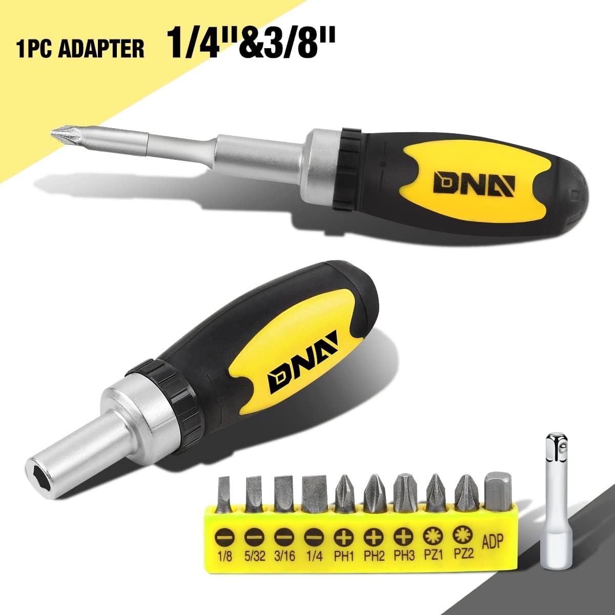 imageDNA MOTORING 64pcs Mechanics Auto ampamp Home Repair Tool Box Screwdriver Bit Tool Set SAE and Metric Socket Wrench Set YellowBlack TOOLS00027Socket Wrench Tool Set