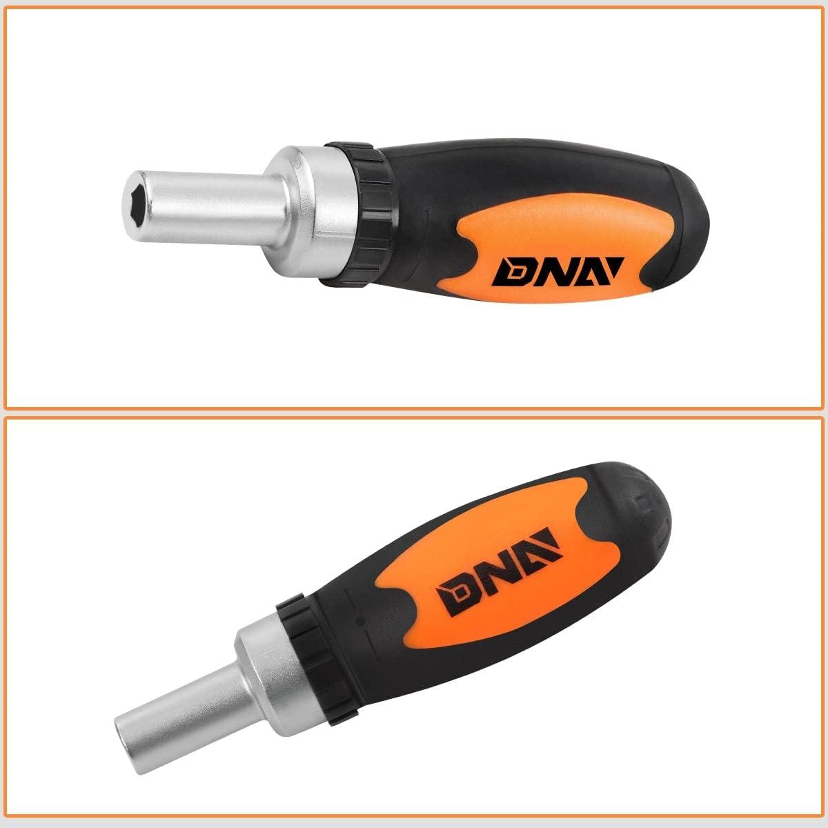 imageDNA MOTORING Home Repair Tool Set Magnetic Screwdriver Socket Set Ratchet Screwdriver Tools Set for Mechanics and DIY wStorage Box Orange TOOLS00037Socket Wrench Tool Set