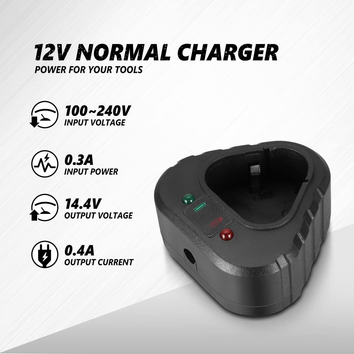 imageDNA MOTORING TOOLS00179 12V LithiumIon Battery Normal Charger for Power Tool with LED Indicator 35HR Charging Time
