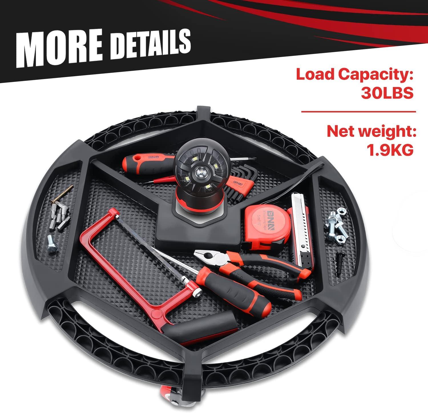 imageDNA MOTORING TOOLS00199 Automotive Rolling Tool Creeper with Lamp 3 X 2 Swivel Casters 30 lbs Load Capacity BlackRotundity W light