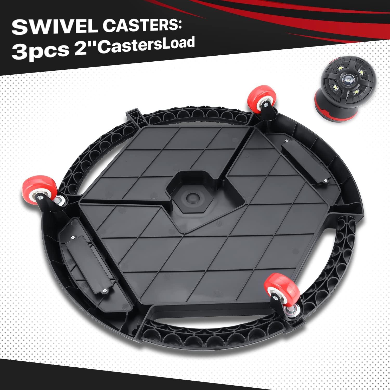 imageDNA MOTORING TOOLS00199 Automotive Rolling Tool Creeper with Lamp 3 X 2 Swivel Casters 30 lbs Load Capacity BlackRotundity W light