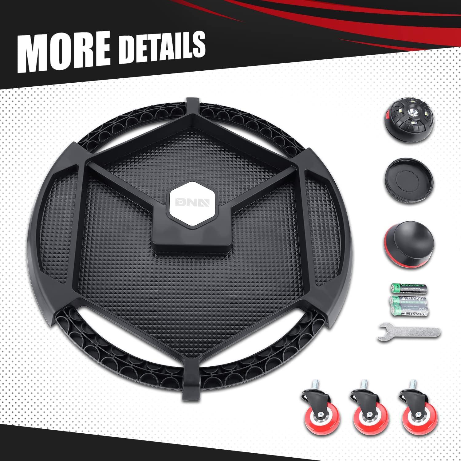 imageDNA MOTORING TOOLS00199 Automotive Rolling Tool Creeper with Lamp 3 X 2 Swivel Casters 30 lbs Load Capacity BlackRotundity W light