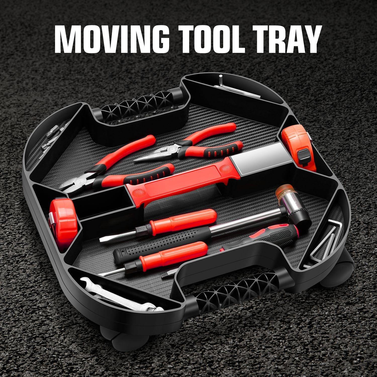 imageDNA MOTORING TOOLS00199 Automotive Rolling Tool Creeper with Lamp 3 X 2 Swivel Casters 30 lbs Load Capacity BlackSquare