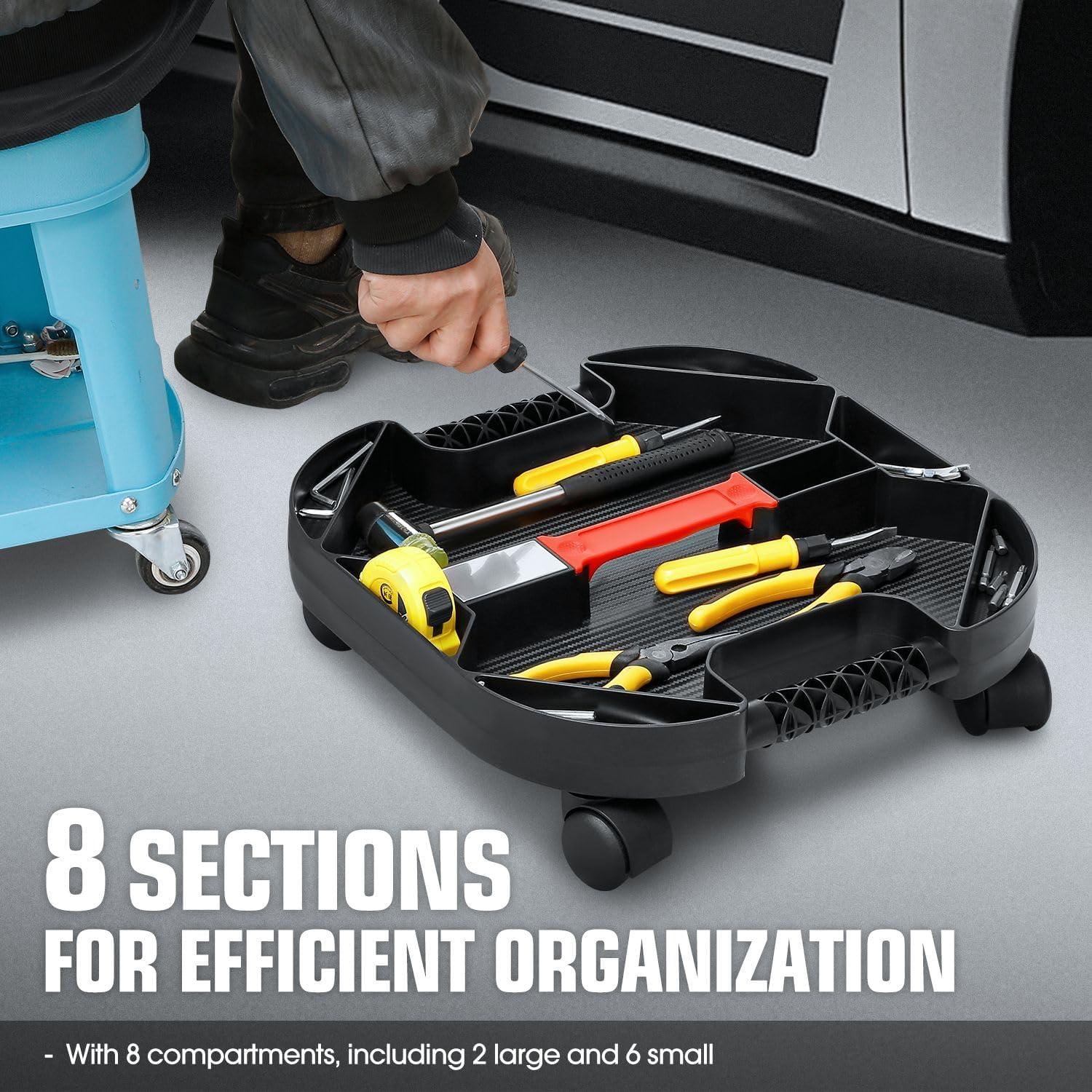 imageDNA MOTORING TOOLS00199 Automotive Rolling Tool Creeper with Lamp 3 X 2 Swivel Casters 30 lbs Load Capacity BlackSquare