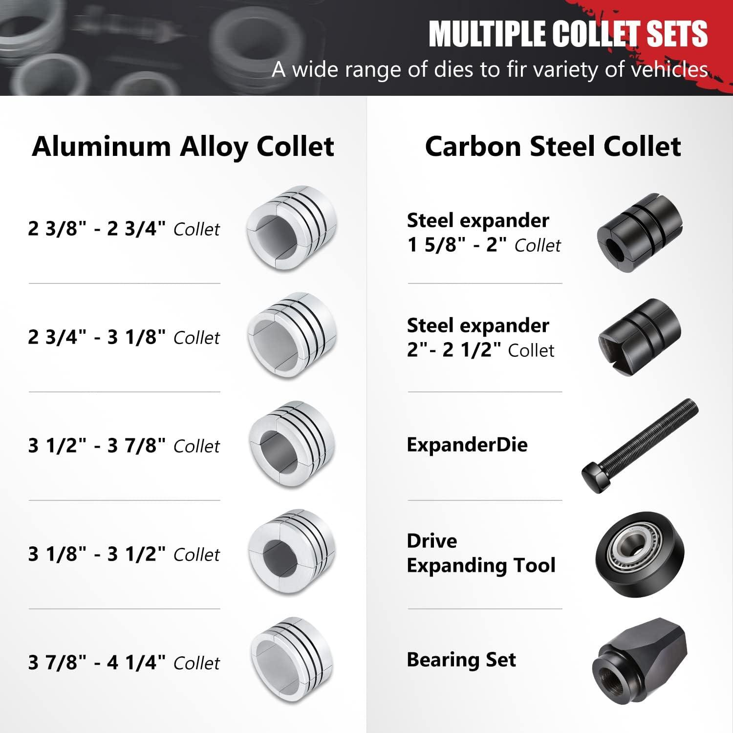 imageDNA MOTORING TOOLS00202 158 to 414 Inches Exhaust Pipe Expander Stretcher Tool Set with Rubber Rings for Automotive Car Tail Pipe Tube Repair