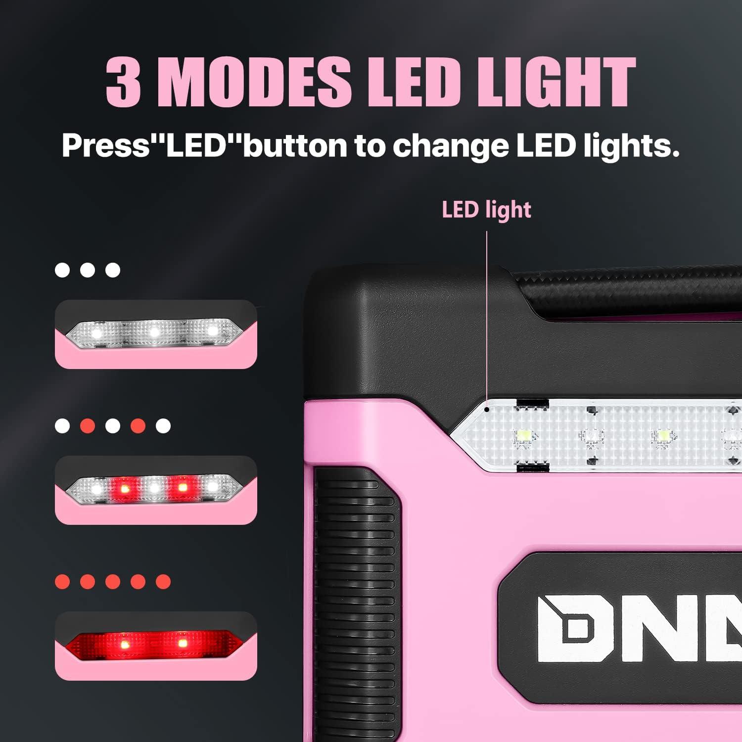 imageDNA MOTORING TOOLS00210 Red 12V DC Digital Tire Inflator Portable Air Compressor with Pressure Gauge for Cars Bicycles MotorcyclesBallsPink