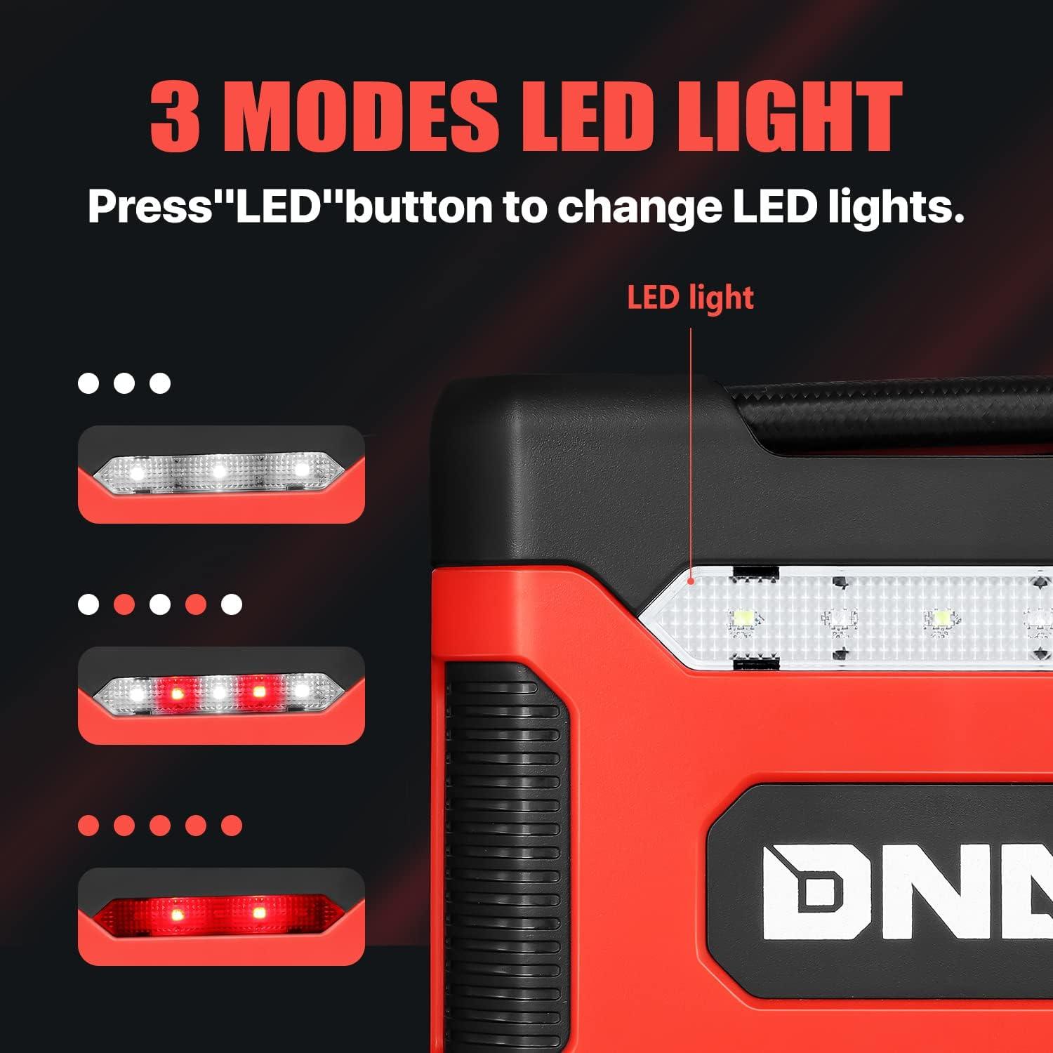 imageDNA MOTORING TOOLS00210 Red 12V DC Digital Tire Inflator Portable Air Compressor with Pressure Gauge for Cars Bicycles MotorcyclesBallsRed