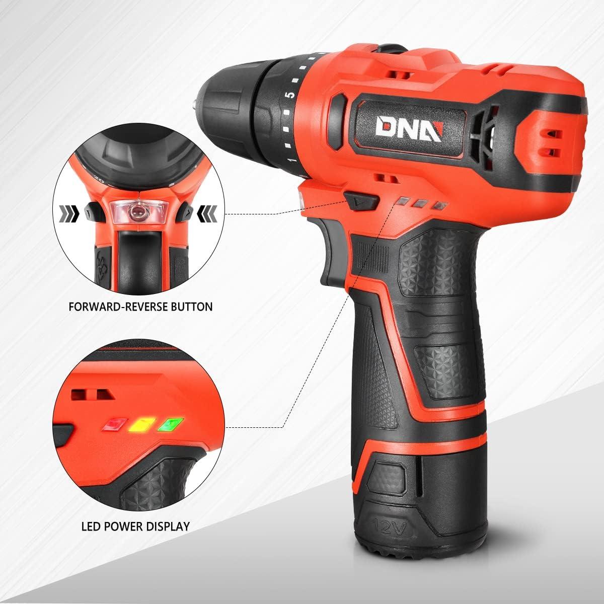 imageDNA MOTORING TOOLS00236 Rechargeable 36V Cordless Electric Screwdriver Tool Kit with LED Worklight BlueRed