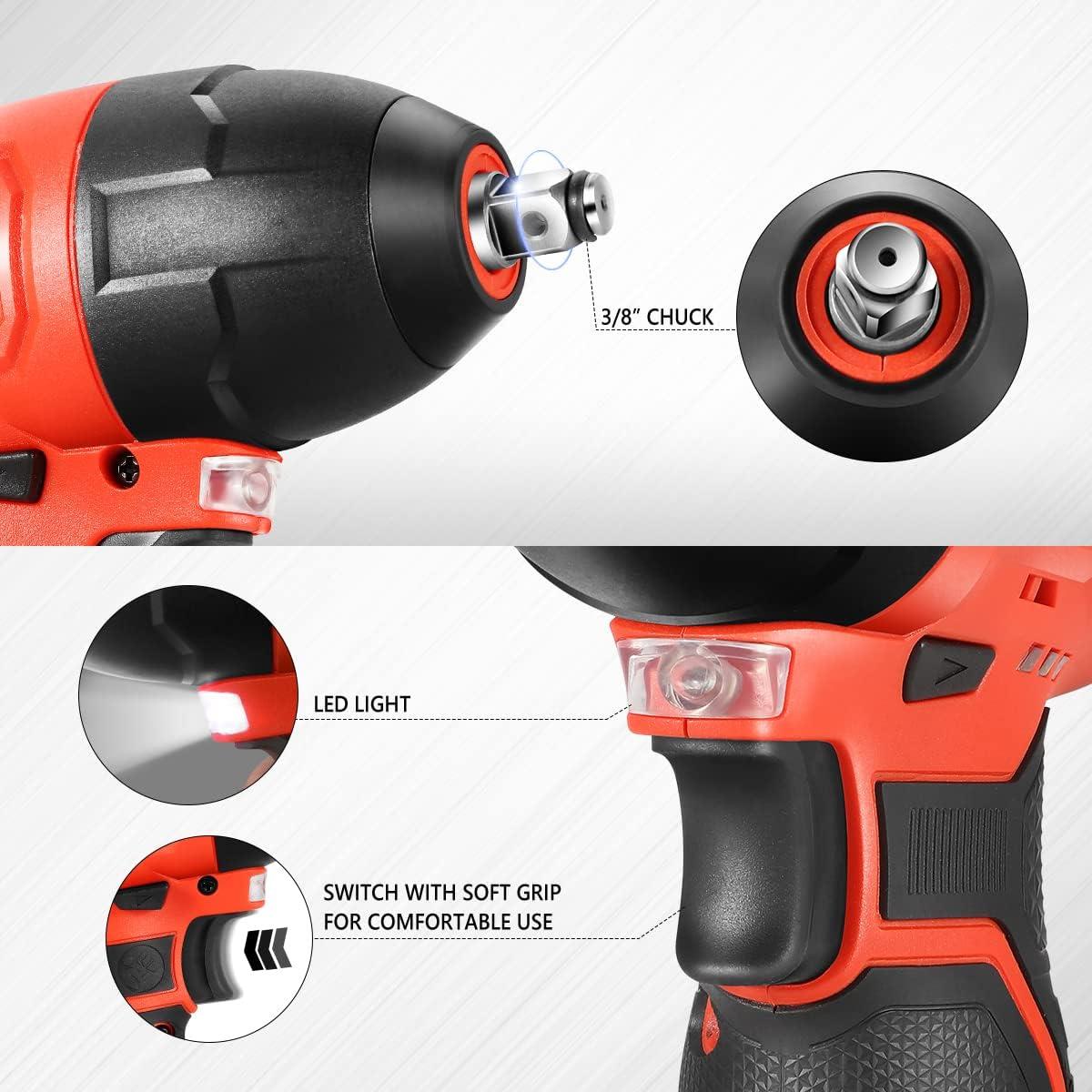 imageDNA MOTORING TOOLS00236 Rechargeable 36V Cordless Electric Screwdriver Tool Kit with LED Worklight BlueRed