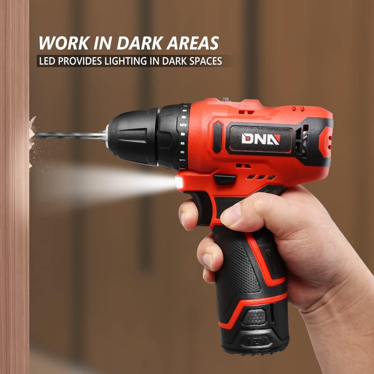 imageDNA MOTORING TOOLS00236 Rechargeable 36V Cordless Electric Screwdriver Tool Kit with LED Worklight BlueRed