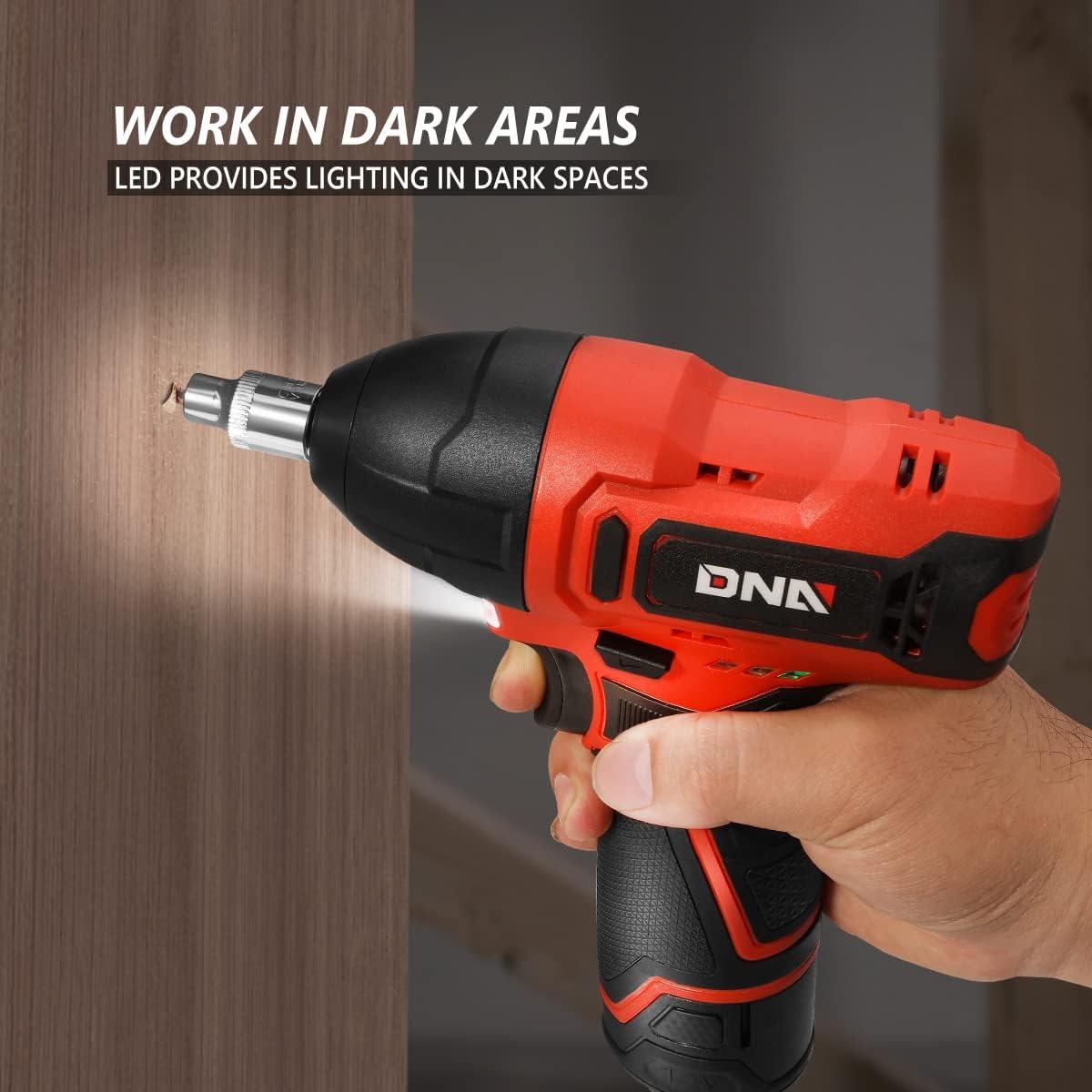 imageDNA MOTORING TOOLS00236 Rechargeable 36V Cordless Electric Screwdriver Tool Kit with LED Worklight BlueRed