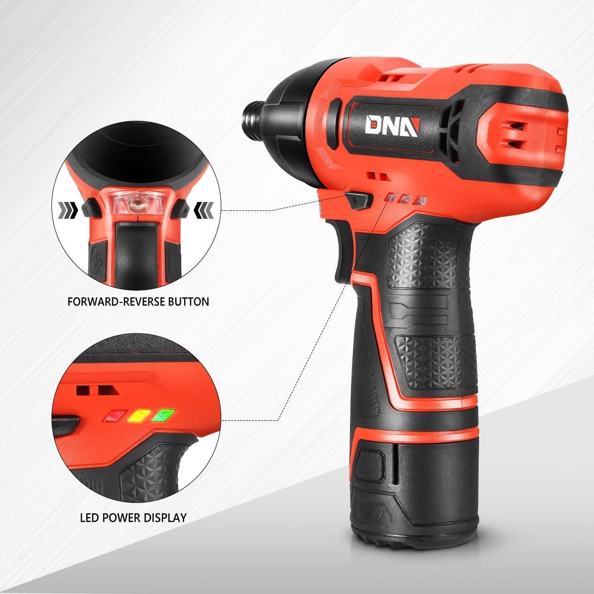 imageDNA MOTORING TOOLS00236 Rechargeable 36V Cordless Electric Screwdriver Tool Kit with LED Worklight BlueRed