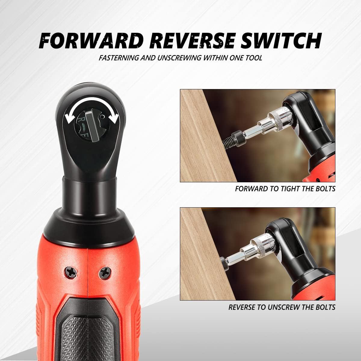 imageDNA MOTORING TOOLS00236 Rechargeable 36V Cordless Electric Screwdriver Tool Kit with LED Worklight BlueRed