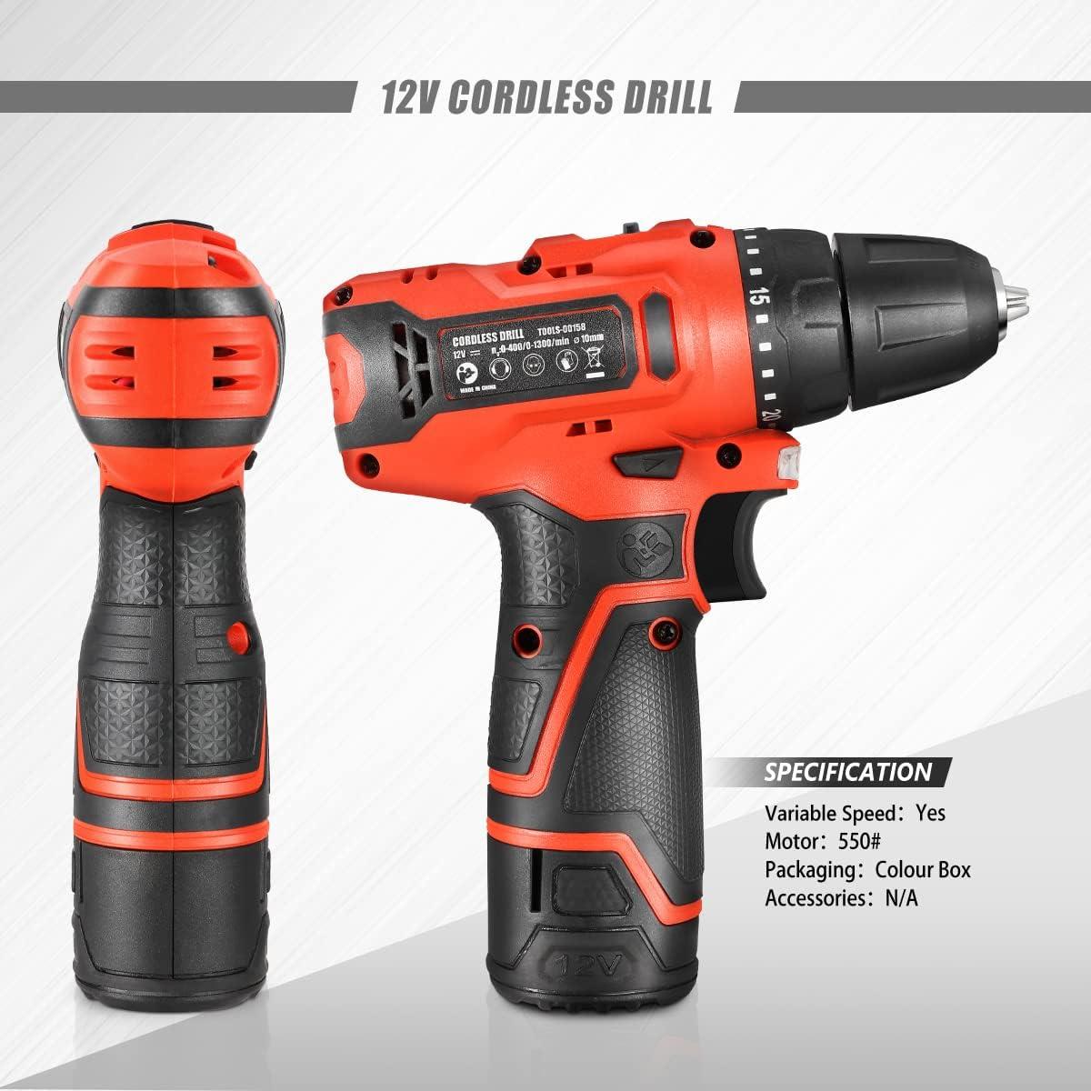 imageDNA MOTORING TOOLS00236 Rechargeable 36V Cordless Electric Screwdriver Tool Kit with LED Worklight BlueRed