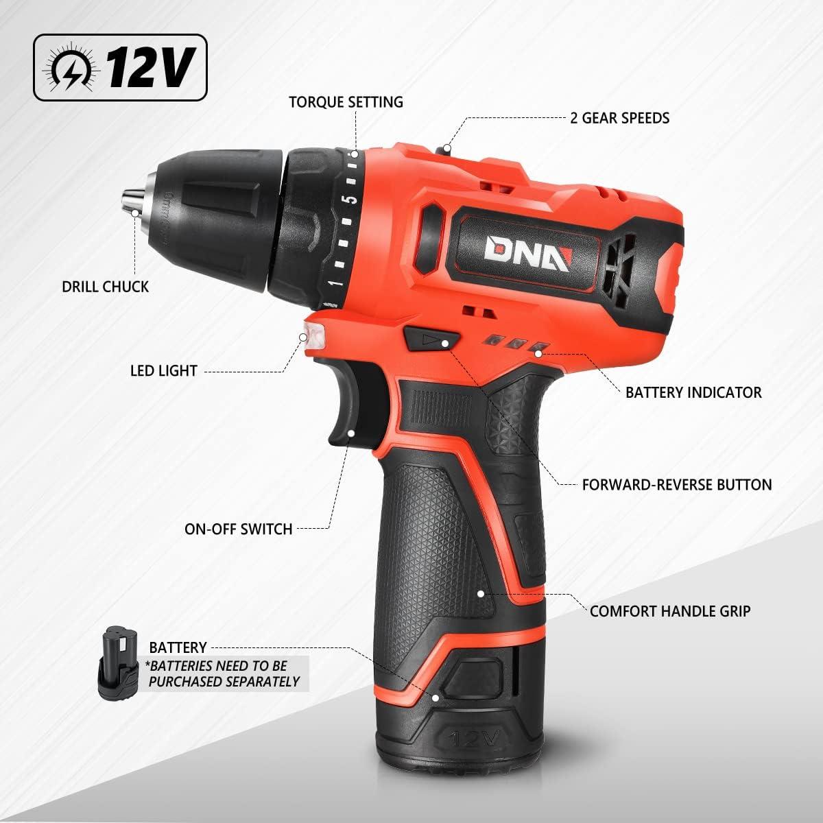 imageDNA MOTORING TOOLS00236 Rechargeable 36V Cordless Electric Screwdriver Tool Kit with LED Worklight BlueRed