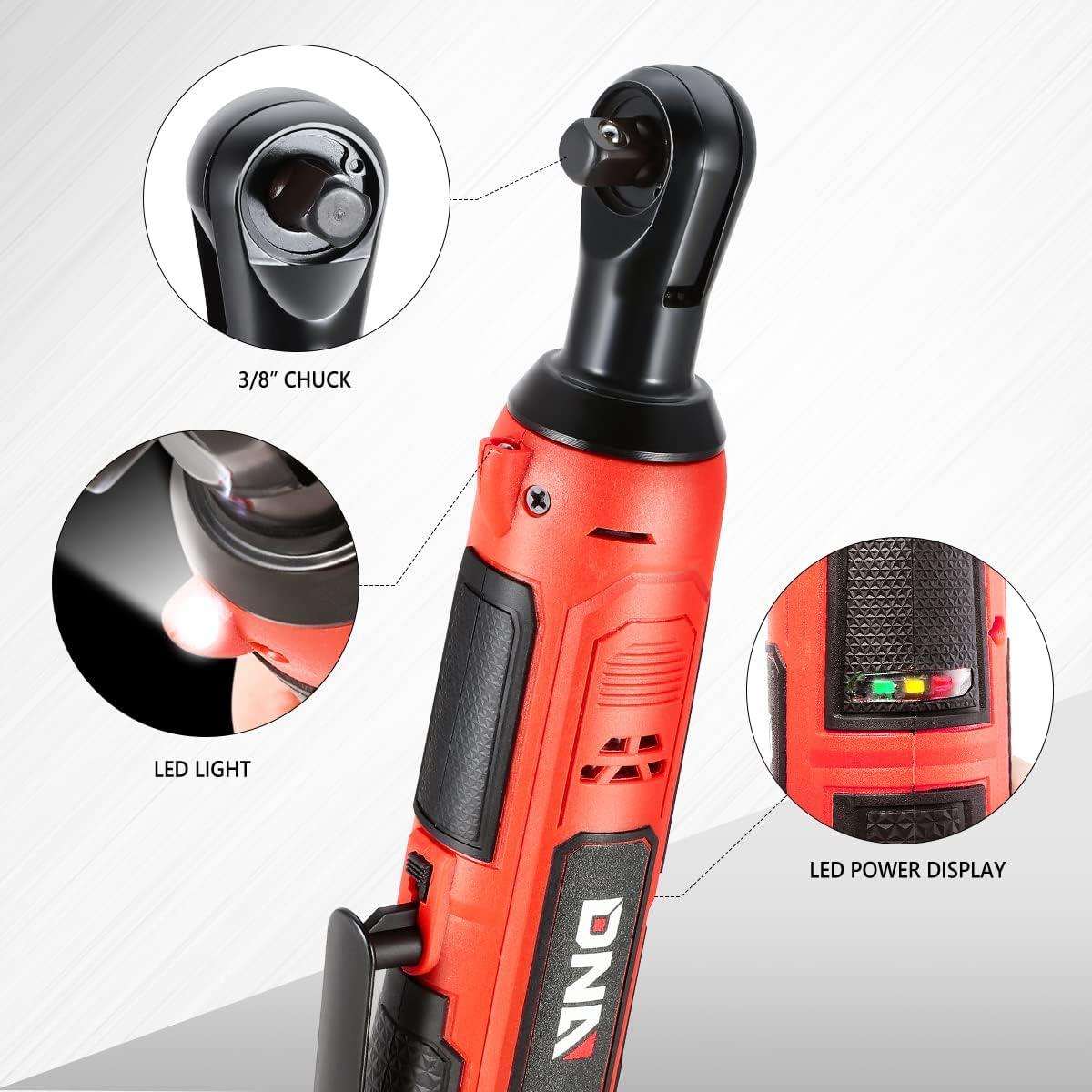 imageDNA MOTORING TOOLS00236 Rechargeable 36V Cordless Electric Screwdriver Tool Kit with LED Worklight BlueRed