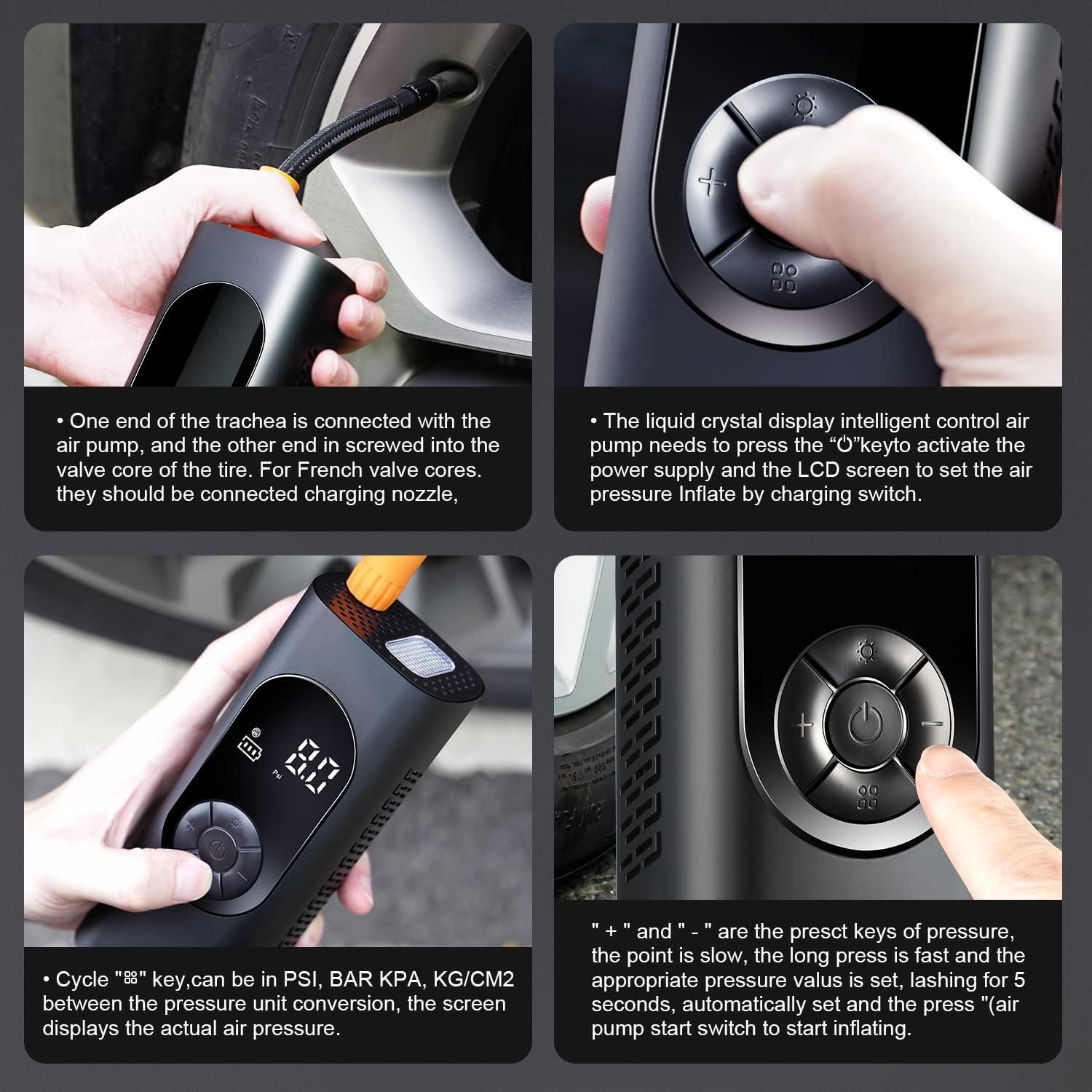 imageDNA MOTORING TOOLS00270 150 PSI Wireless Portable Air Pump Tire Inflator for Inflating Car Truck ampamp Motorcycle Tires Balls