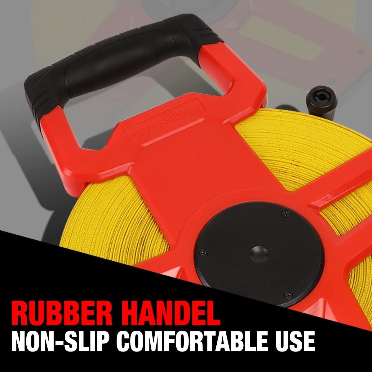 imageDNA Motoring TOOLS00041 Heavy Duty Steel Blade Imperial Measuring Tape  25 ft Tape Reel with 116 inch Graduations Push Button Lock1006 m