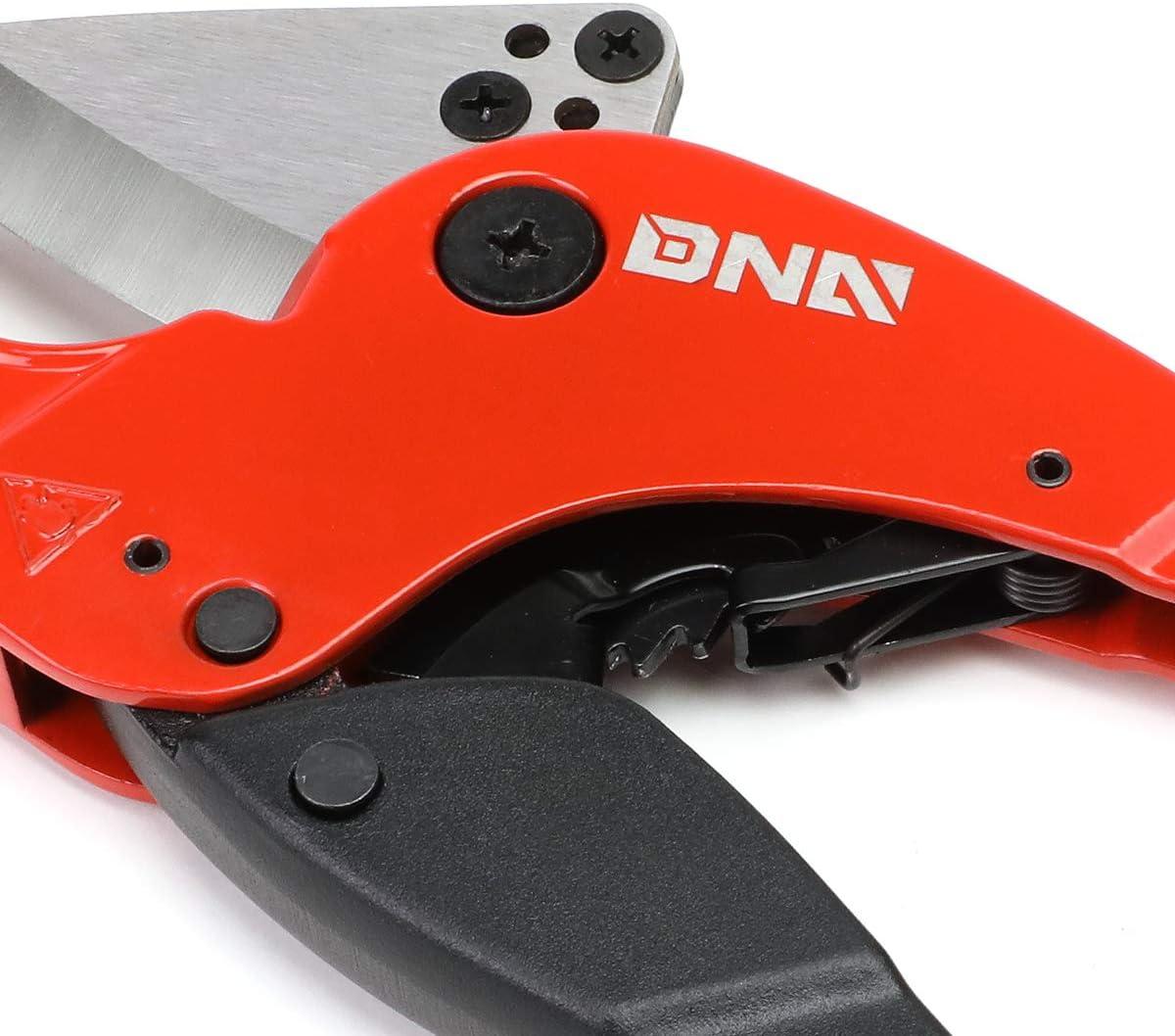 imageDNA Motoring TOOLS00106 HighLeverage Ratchet Cutter 1878 Inches PVC Pipe Cutter wStainless Steel BladesPVC Pipe Cutter