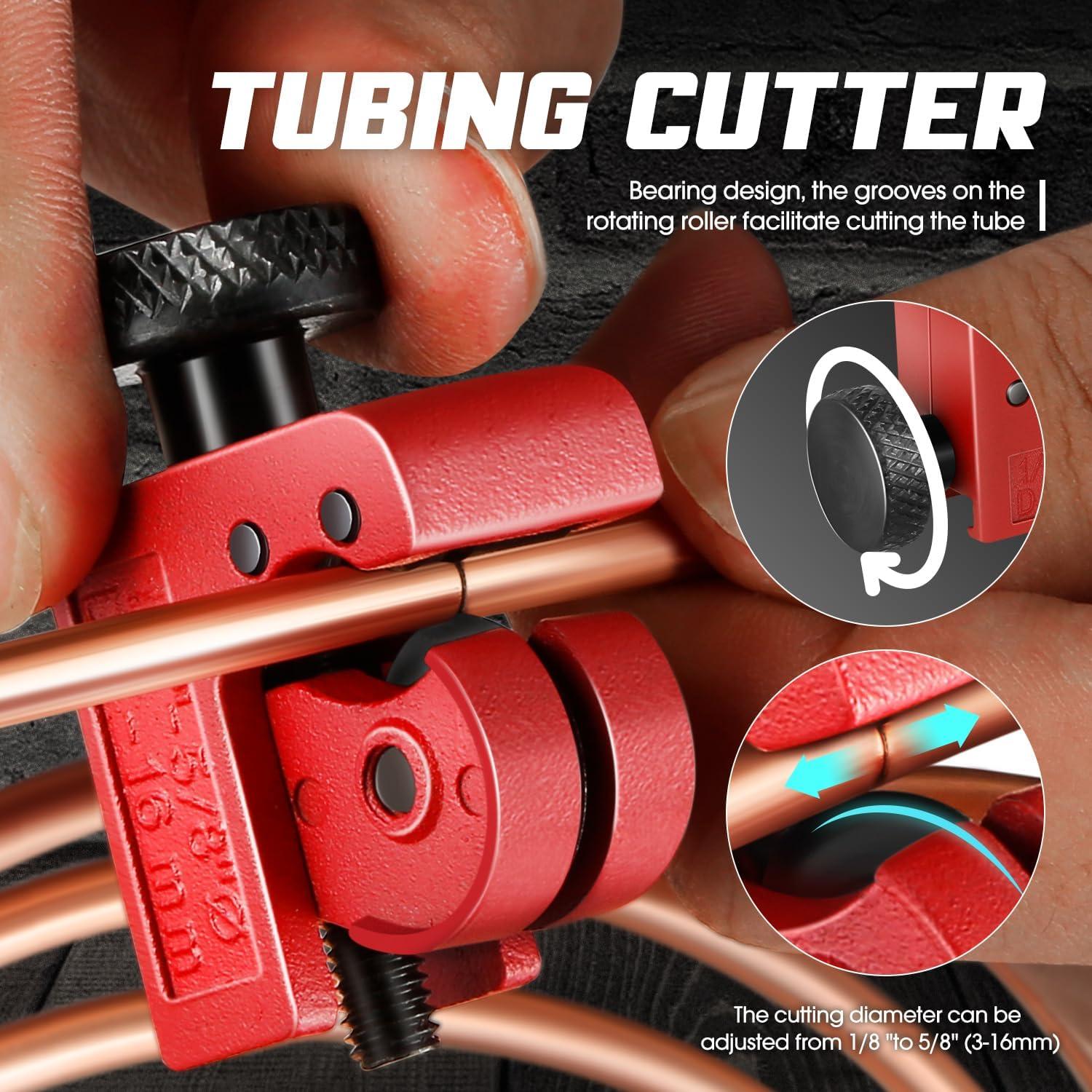 imageDNA Motoring TOOLS00106 HighLeverage Ratchet Cutter 1878 Inches PVC Pipe Cutter wStainless Steel BladesUpgraded Brake Line Kit