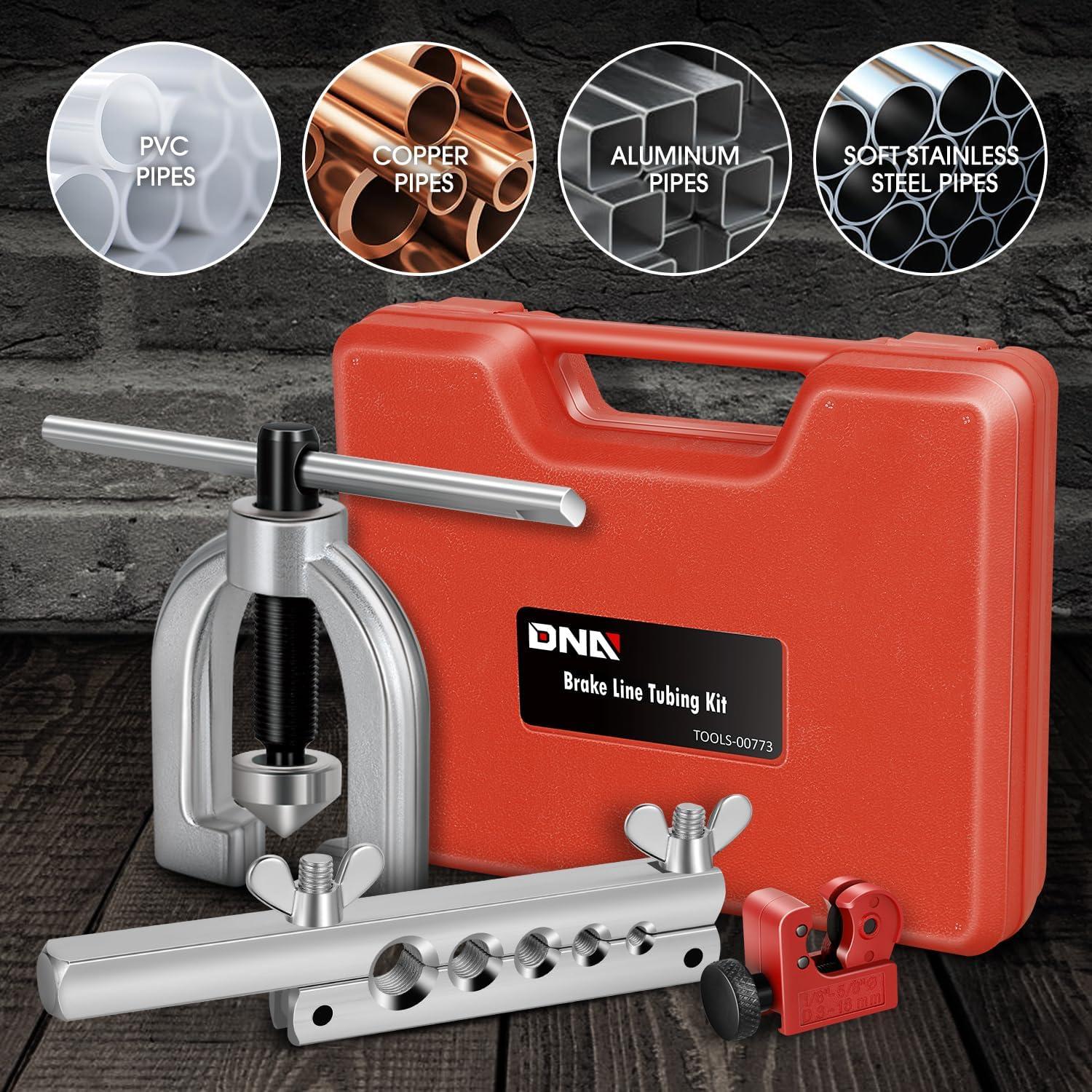 imageDNA Motoring TOOLS00106 HighLeverage Ratchet Cutter 1878 Inches PVC Pipe Cutter wStainless Steel BladesUpgraded Brake Line Kit