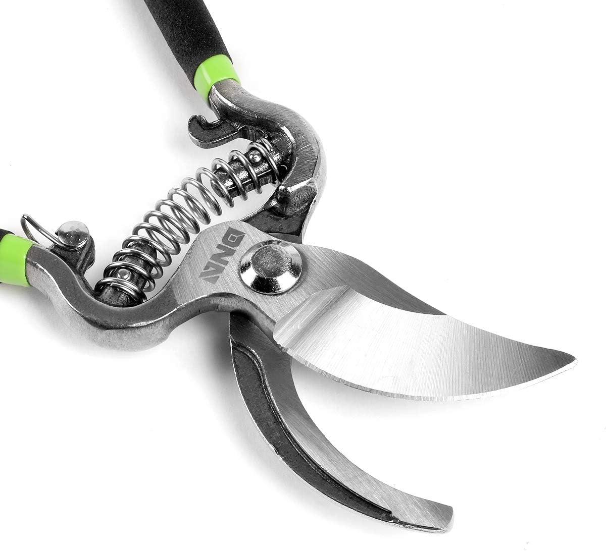 imageDNA Motoring TOOLS00112 Heavy Duty Steel Curved Blade Pruners 1 Inch Garden Pruners with Steel Blade Design GreenBlack Vinyl Grips HandleGarden Pruner