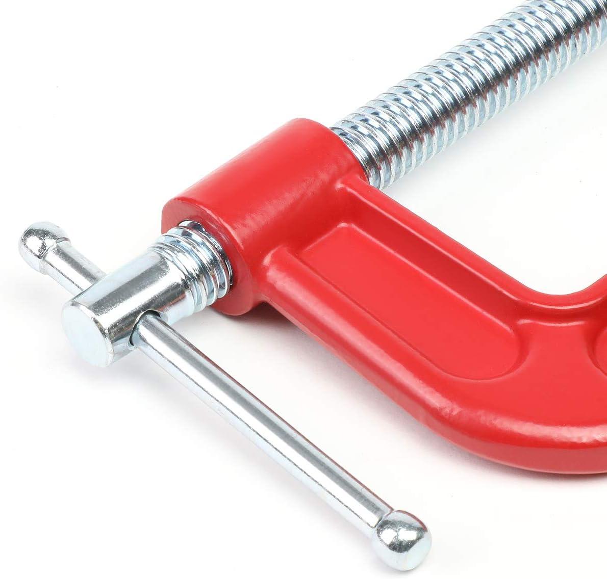 imageDNA Motoring TOOLS00125 CClamp  4 Inch Cast Iron Repair Tool wMachined Steel Screw Red Painted