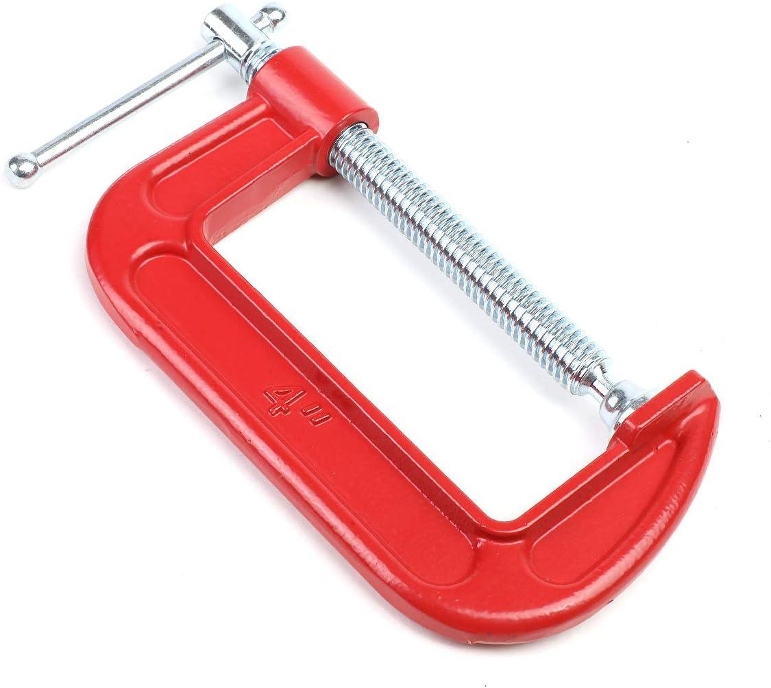 imageDNA Motoring TOOLS00125 CClamp  4 Inch Cast Iron Repair Tool wMachined Steel Screw Red Painted