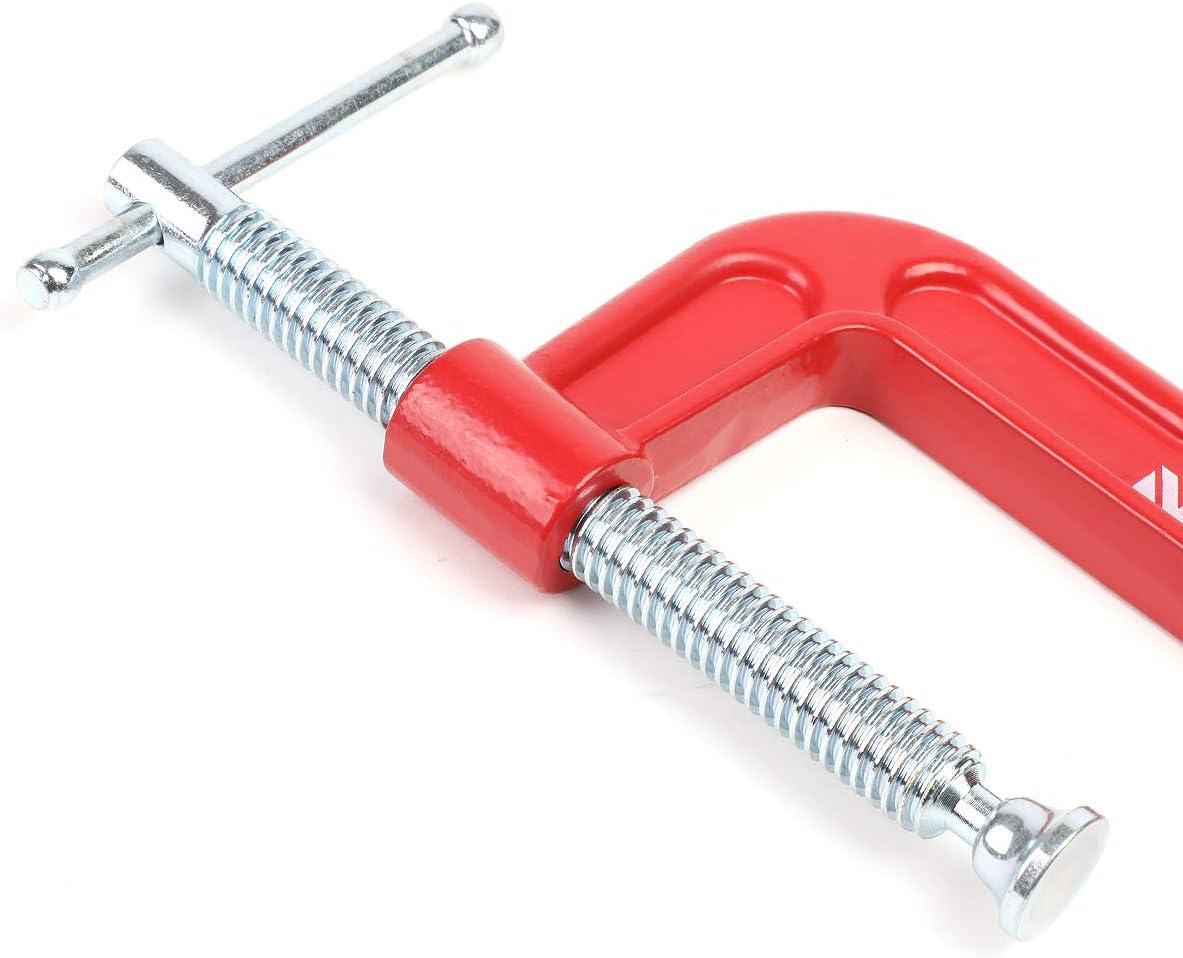 imageDNA Motoring TOOLS00125 CClamp  4 Inch Cast Iron Repair Tool wMachined Steel Screw Red Painted