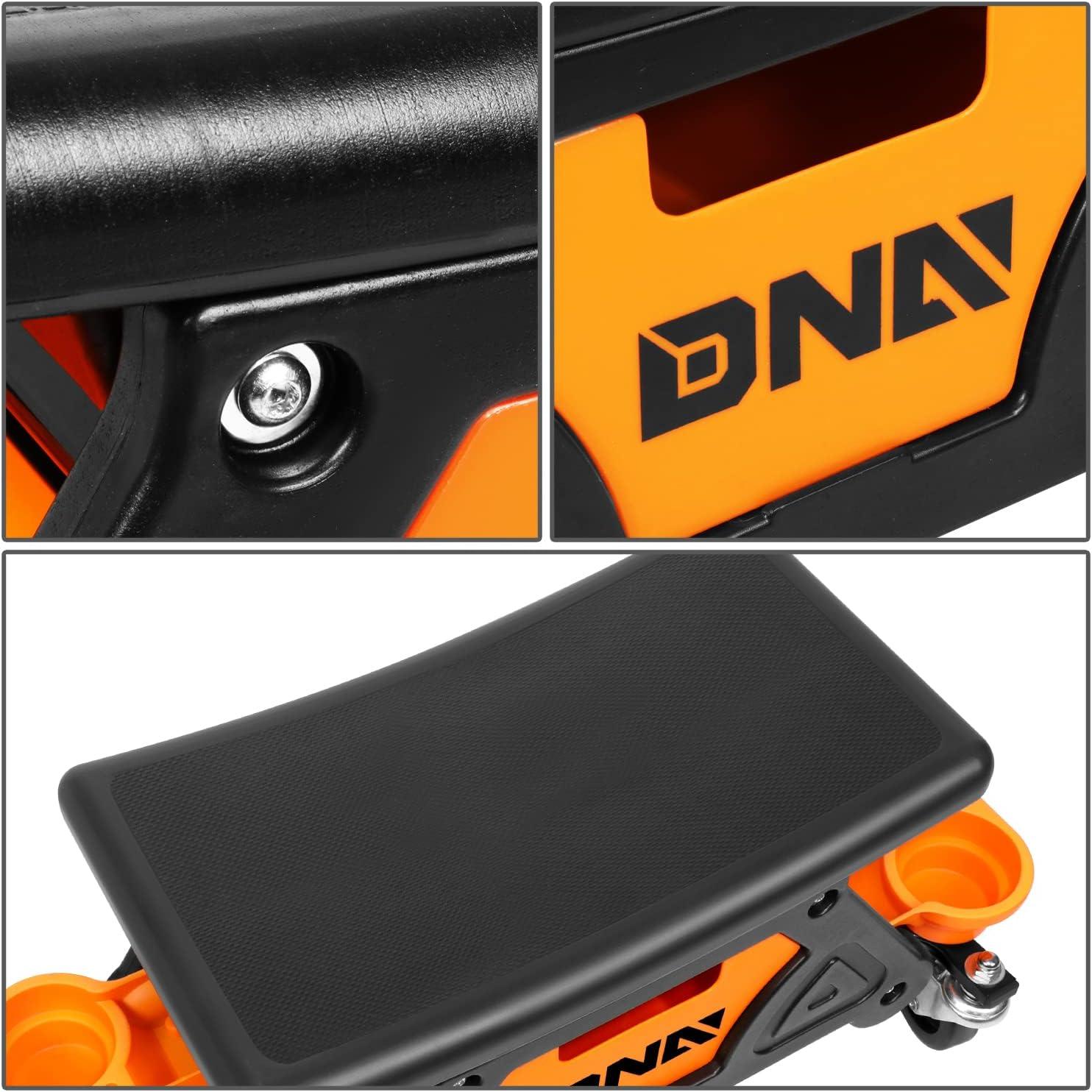 imageDNA Motoring TOOLS00189 Mechanic Stool  2512quot x 13quot x 12quot L x H x W Rolling Work Seat wLockable Swivel Wheels and Storage Tool TrayORANGE