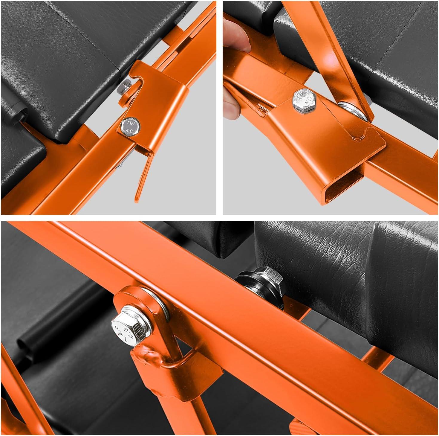 imageDNA Motoring TOOLS00192 48quot 2 IN 1 Folding Rolling Garage Shop Creeper Roller Seat 7 Pcs 2quot Casters 350 Lbs Weight Capacity RedOrange