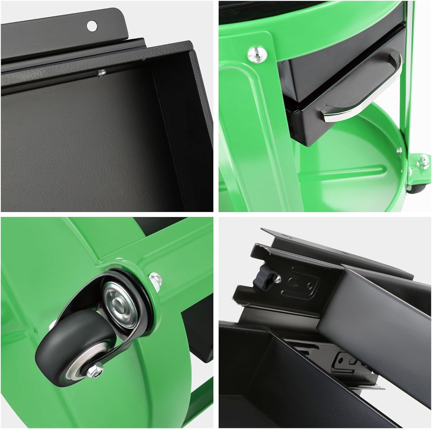 imageDNA Motoring TOOLS00197 Round Mechanics Roller Seat Creeper Stool With Padded Cushion Tool Storage Drawer ampamp Tray 300 Lbs Max Weight CapacityGreen