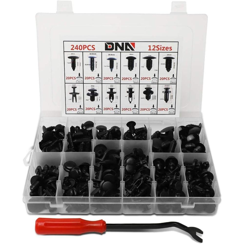 imageDNA MOTORING 240pcs Car Push Retainer Clips Plastic Bumper Clip Fender Clip Door Trim Panel Clips Bumper Fender Rivets Fasteners Push Retainer Kit for Ford GM Chrysler Toyota TOOLS00128